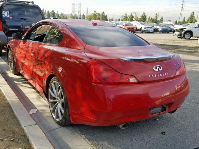 JNKCV64EX8M110953 - 2008 INFINITI G37 BASE RED photo 3