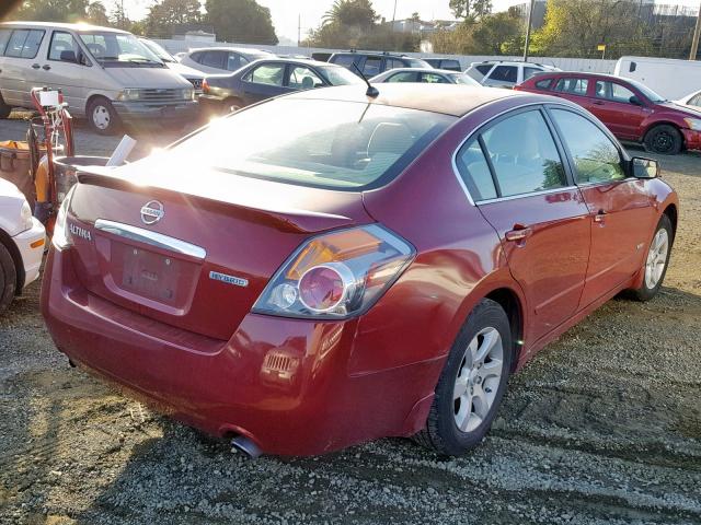 1N4CL21E87C197346 - 2007 NISSAN ALTIMA HYB RED photo 4