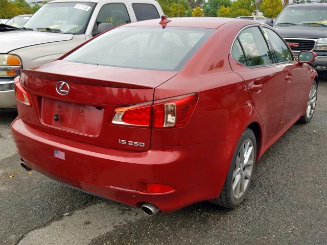 JTHBF5C2XB5131149 - 2011 LEXUS IS 250 RED photo 4