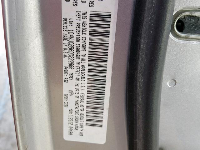 1C4NJCBB0DD222880 - 2013 JEEP COMPASS SP 银色 照片 10