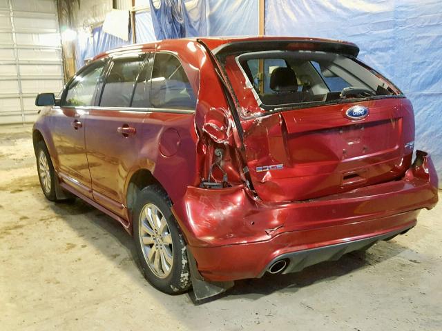 2FMDK4AK1EBA16034 - 2014 FORD EDGE SPORT RED photo 3