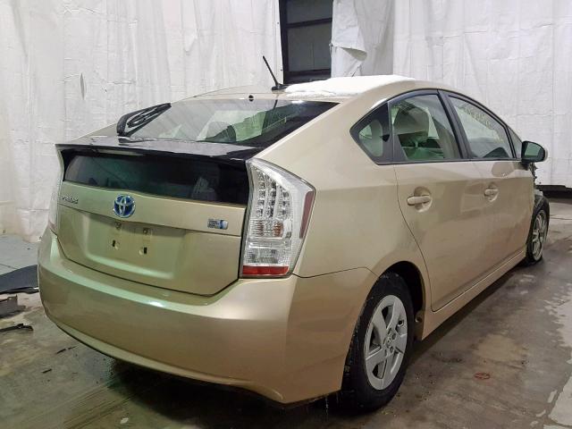 JTDKN3DU2B0253137 - 2011 TOYOTA PRIUS GOLD photo 4