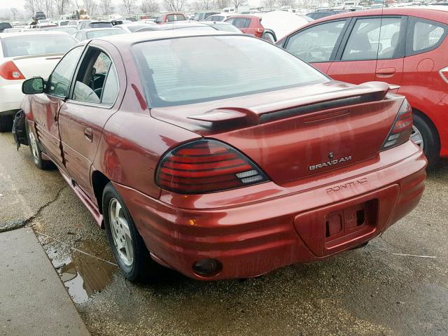 1G2NF52E2YM838405 - 2000 PONTIAC GRAND AM S BURGUNDY photo 3