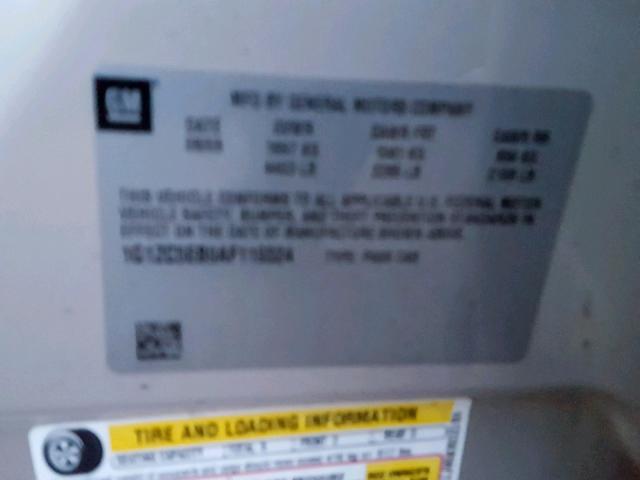 1G1ZC5EB9AF119324 - 2010 CHEVROLET MALIBU 1LT GOLD photo 10