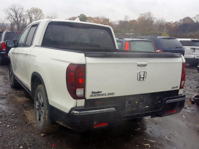 5FPYK3F56HB008268 - 2017 HONDA RIDGELINE WHITE photo 3