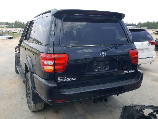 5TDBT48A94S211642 - 2004 TOYOTA SEQUOIA LI BLACK photo 3