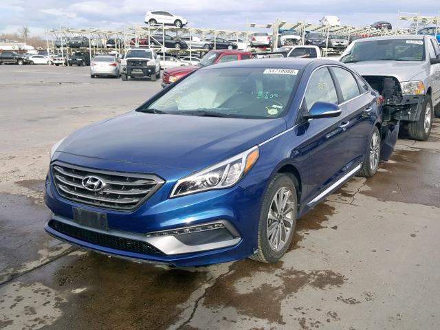 5NPE34AF2FH217259 - 2015 HYUNDAI SONATA SPO BLUE photo 2