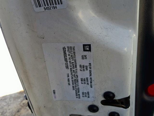 1G2WK52J93F137287 - 2003 PONTIAC GRAND PRIX WHITE photo 10