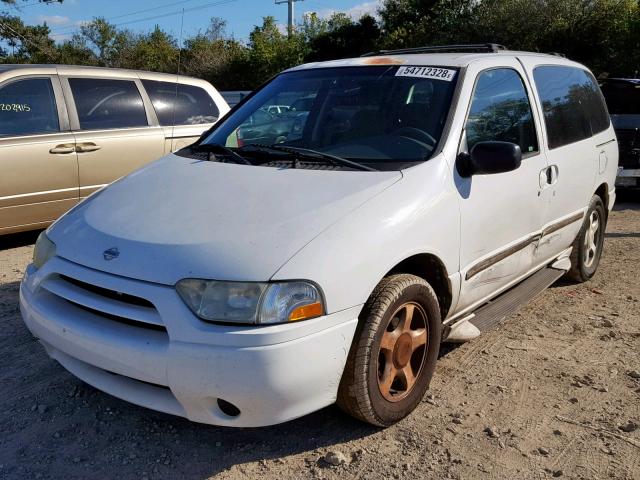 4N2ZN16T82D803289 - 2002 NISSAN QUEST SE WHITE photo 2