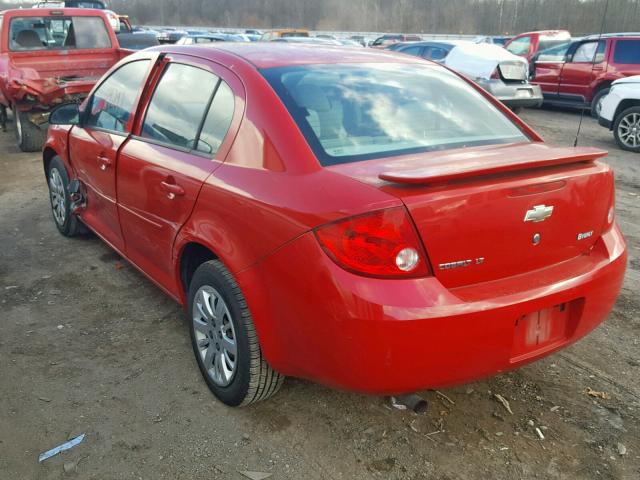 1G1AT58H997241104 - 2009 CHEVROLET COBALT LT RED photo 3