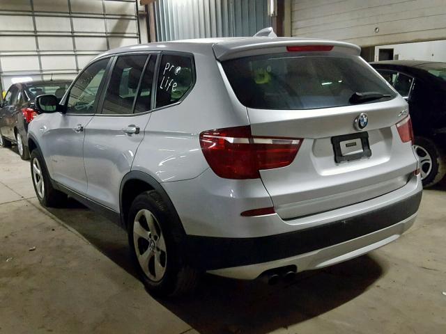 5UXWX5C50CL724007 - 2012 BMW X3 XDRIVE2 SILVER photo 3