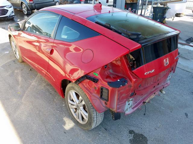 JHMZF1D4XBS006712 - 2011 HONDA CR-Z RED photo 3