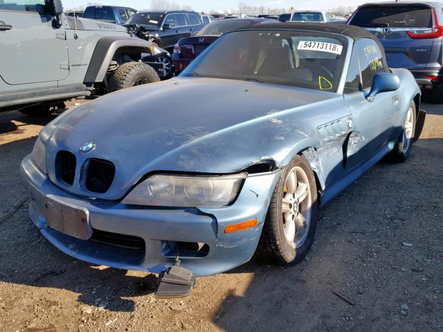 WBACH9345YLG05344 - 2000 BMW Z3 2.3 BLUE photo 2