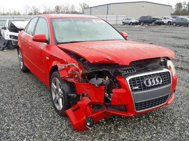 WAUAF78EX8A071480 - 2008 AUDI A4 2.0T RED photo 1