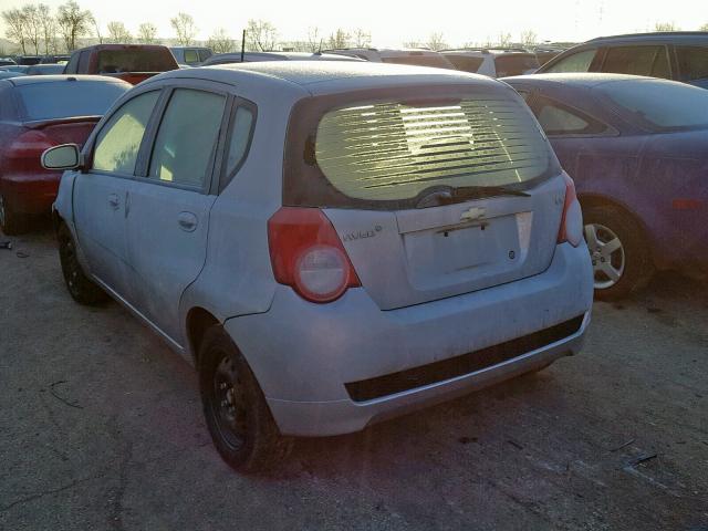 KL1TD66E49B637733 - 2009 CHEVROLET AVEO LS GRAY photo 3