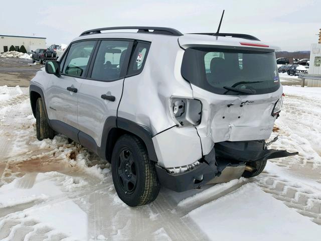 ZACCJAAT2FPC34507 - 2015 JEEP RENEGADE S SILVER photo 3