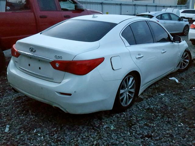 JN1BV7AR2EM682298 - 2014 INFINITI Q50 BASE WHITE photo 4