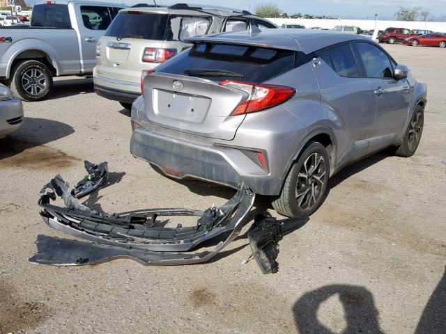 NMTKHMBX7JR048336 - 2018 TOYOTA C-HR XLE SILVER photo 4