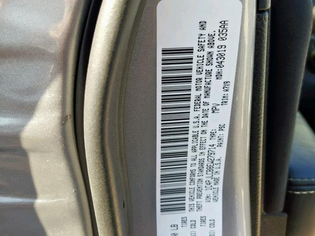 1C4PJLCB8EW279714 - 2014 JEEP CHEROKEE L GRAY photo 10