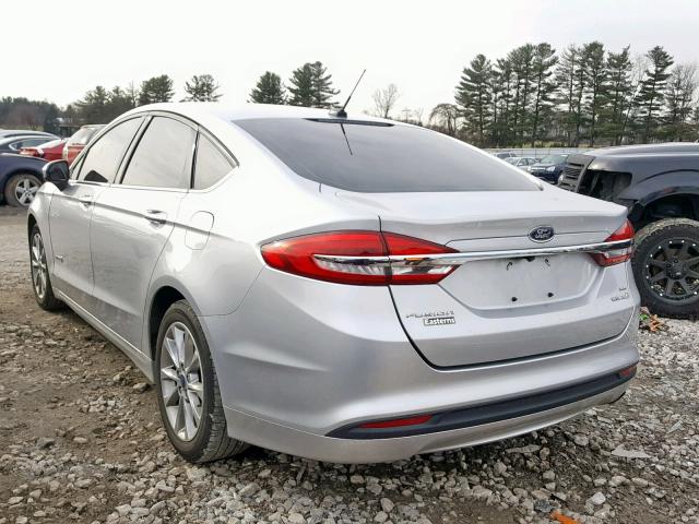 3FA6P0LU9HR336560 - 2017 FORD FUSION SE SILVER photo 3