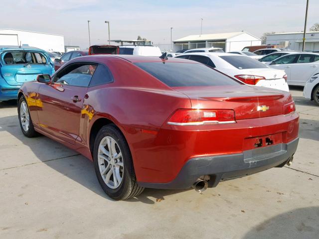 2G1FA1E38E9167566 - 2014 CHEVROLET CAMARO LS RED photo 3