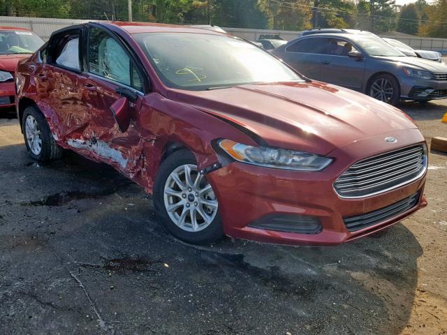 3FA6P0G79GR323679 - 2016 FORD FUSION S RED photo 1