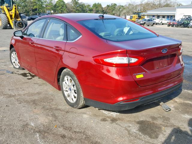 3FA6P0G79GR323679 - 2016 FORD FUSION S RED photo 3