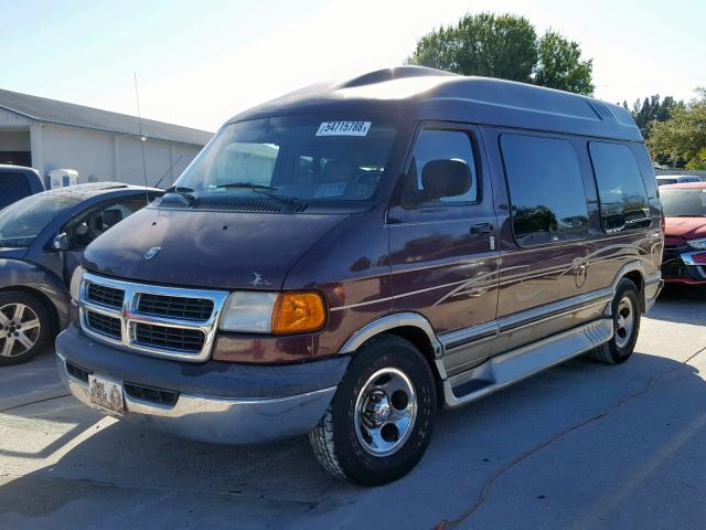 2D6WB11Y63K528055 - 2003 DODGE RAM VAN B1 BURGUNDY photo 2