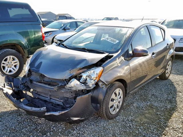 JTDKDTB3XE1570692 - 2014 TOYOTA PRIUS C GRAY photo 2