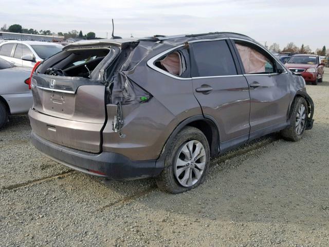 2HKRM3H71EH515940 - 2014 HONDA CR-V EXL BROWN photo 4