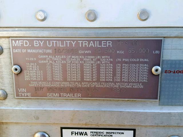 1UYVS2485DP715902 - 2013 UTILITY TRAILER WHITE photo 10