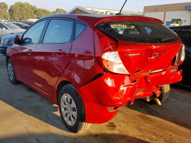 KMHCT5AE3HU337175 - 2017 HYUNDAI ACCENT SE RED photo 3