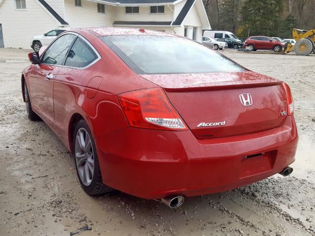 1HGCS2B82BA005348 - 2011 HONDA ACCORD EXL RED photo 3