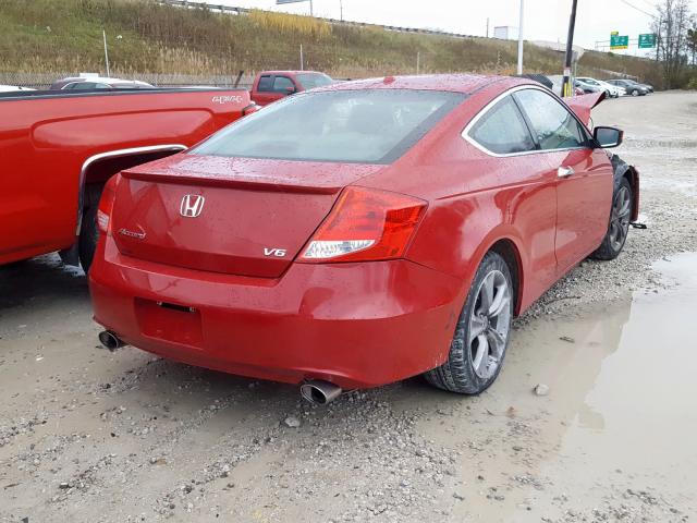 1HGCS2B82BA005348 - 2011 HONDA ACCORD EXL RED photo 4