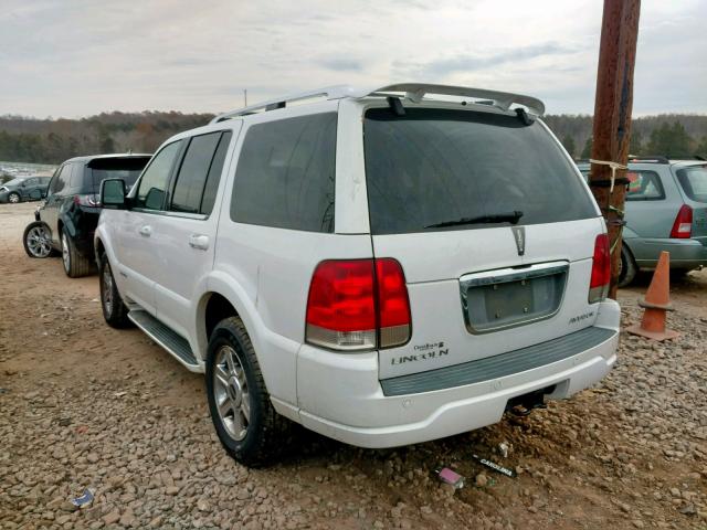 5LMEU88H95ZJ30874 - 2005 LINCOLN AVIATOR 白色 照片 3