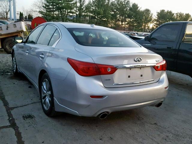 JN1BV7AR8EM687134 - 2014 INFINITI Q50 BASE SILVER photo 3