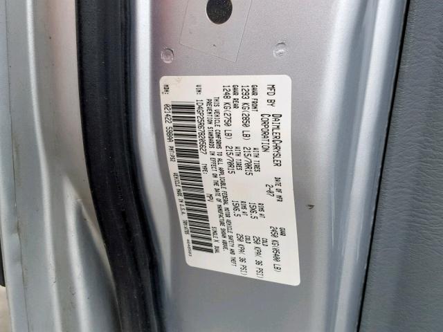 1D4GP25R67B205627 - 2007 DODGE CARAVAN SE SILVER photo 10