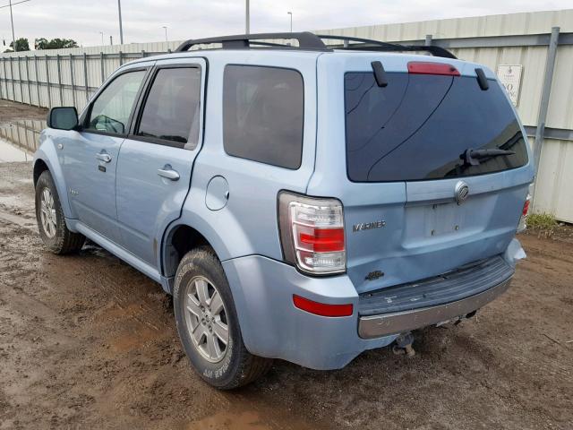 4M2CU81Z38KJ30006 - 2008 MERCURY MARINER BLUE photo 3