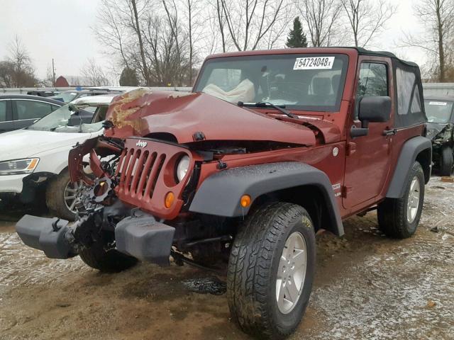 1J4AA2D1XAL175124 - 2010 JEEP WRANGLER S MAROON photo 2