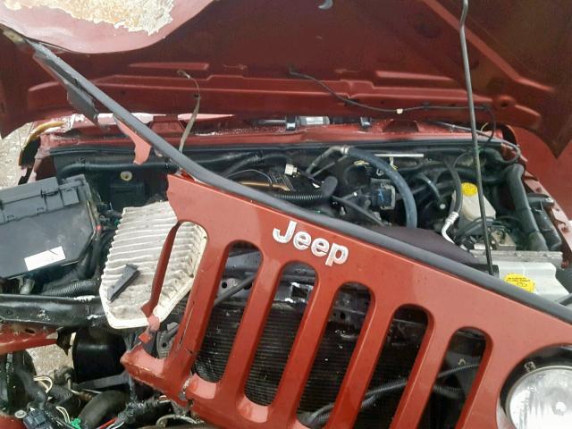 1J4AA2D1XAL175124 - 2010 JEEP WRANGLER S MAROON photo 7