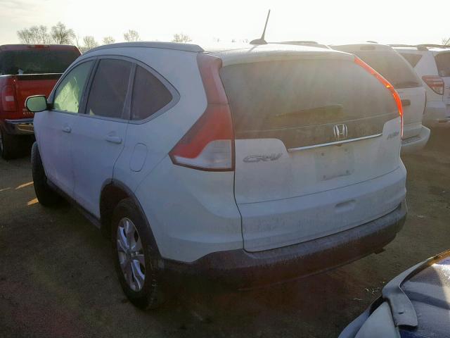 5J6RM4H79CL049487 - 2012 HONDA CR-V EXL WHITE photo 3