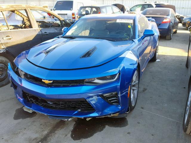 1G1FH1R72H0160037 - 2017 CHEVROLET CAMARO SS BLUE photo 2