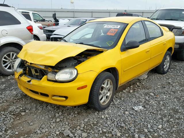 1B3ES56C02D590230 - 2002 DODGE NEON ES YELLOW photo 2