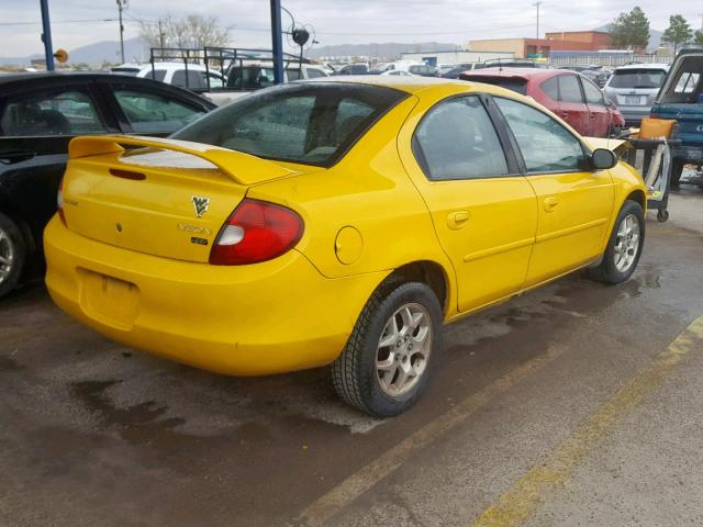 1B3ES56C02D590230 - 2002 DODGE NEON ES YELLOW photo 4