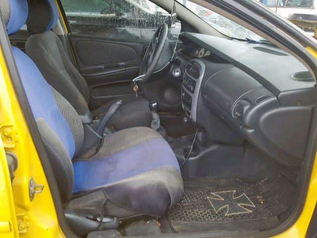 1B3ES56C02D590230 - 2002 DODGE NEON ES YELLOW photo 5