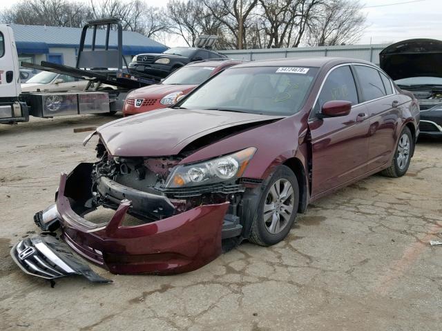 1HGCP2F44CA143063 - 2012 HONDA ACCORD LXP MAROON photo 2