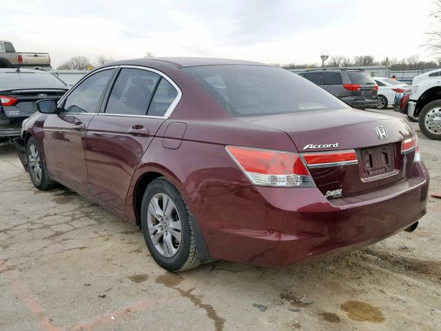 1HGCP2F44CA143063 - 2012 HONDA ACCORD LXP MAROON photo 3