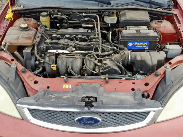 1FAHP34N05W306227 - 2005 FORD FOCUS ZX4 MAROON photo 7