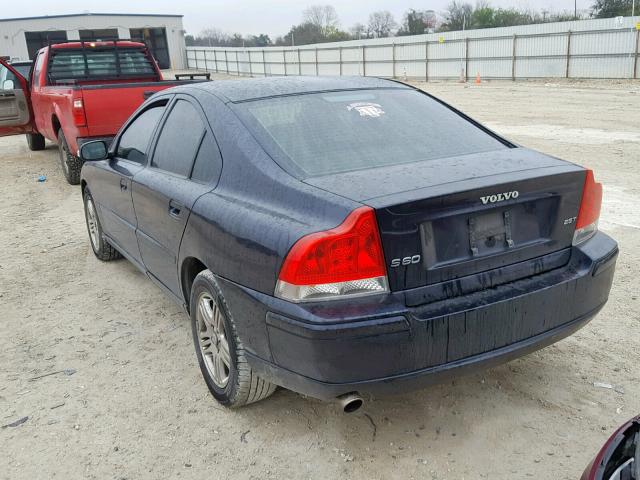 YV1RS592672636319 - 2007 VOLVO S60 2.5T BLUE photo 3