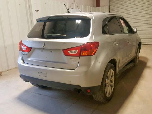 4A4AR3AW0FE054451 - 2015 MITSUBISHI OUTLANDER SILVER photo 4